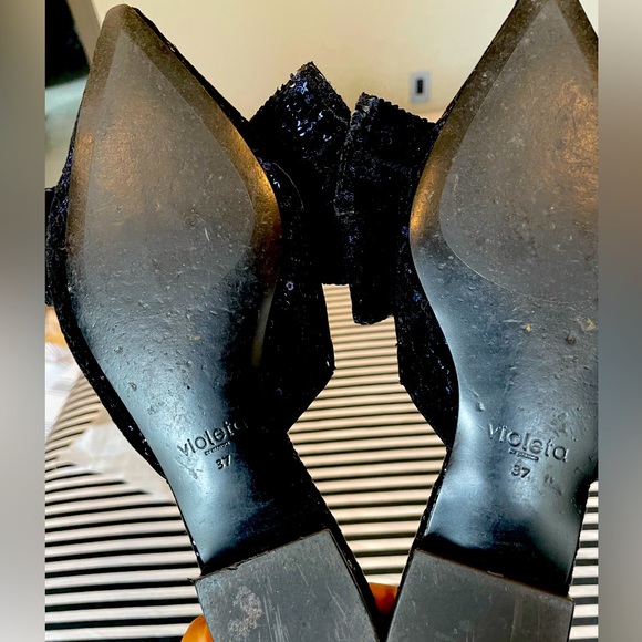 Violeta x mango sequined velvet mules - Picture 5 of 6